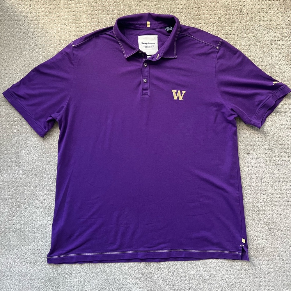 EUC men’s Tommy Bahama University of Washington polo shirt size XXL